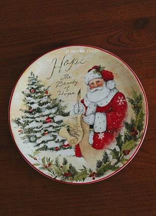 Piatti in ceramica a tema natalizio Set di stoviglie per la cena Colore Sottosmalto Processo Caffè Zuppa Tazza Ciotola Piatto da bistecca di Babbo Natale - riparo82
