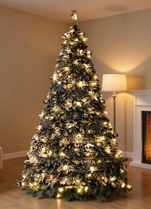 1.5/1.8/2.1M Pieghevole Albero Di Natale Atmosfera Domestica Decorazioni Di Natale Con PVC Floccato Centro Commerciale Ornamento Regali di Capodanno
