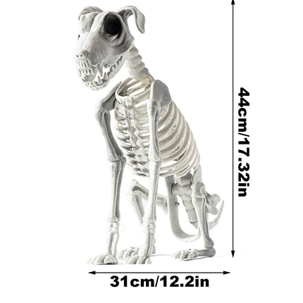 Halloween  Dog Skeleton Statue Skeleton Dog Puppy Skeleton Sculpture Scary SittingSpooky Skeleton Animals Decor for Home