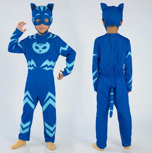 Costume Blue Anime Hero Carnevale 2026 - Pigiama Cosplay con Maschera Bambini