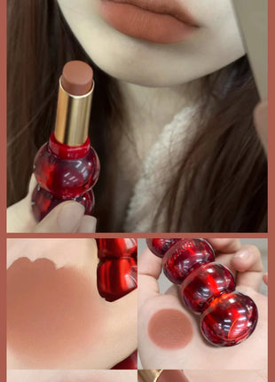 Matte Velvet Lipstick Cute Gourd Shape Easy To Wear Solid Lip Gloss Waterproof Non-stick Cup Lip Tint Korea Makeup Cosmetics - Riparo82
