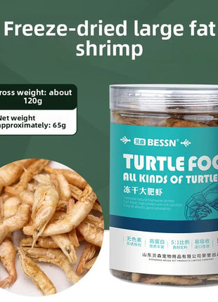 BESSN Freeze-Dried Turtle Food 300g | Brazilian/Caiman/Reeves' Turtle Formula with Shrimp & Meat Pellets | for Juvenile Turtles - Riparo82