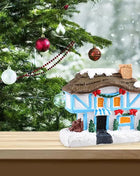 Resina natale LED scena luminosa casa della neve piccola casa del villaggio ornamento di natale decorazione bagliore regalo di capodanno 2023