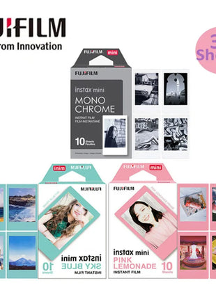 Fujifilm Instax Mini Pellicola Bordo Bianco/Pellicole a Colori 10-100 Fogli di Carta Fotografica per Fuji Instax Camera Mini 12/8/11/25/50/90/Link/Evo