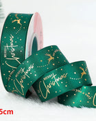 Nastro natalizio stampato da 5 metri Nastro natalizio in poliestere per design fatto a mano Decorazione natalizia Confezione regalo bouquet torta fai da te - riparo82