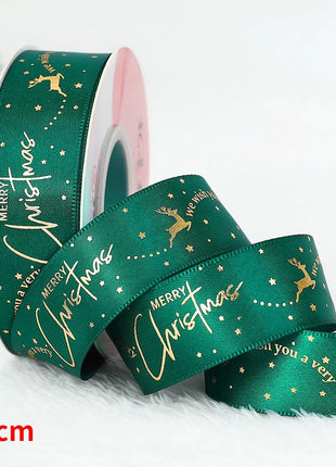 Nastro natalizio stampato da 5 metri Nastro natalizio in poliestere per design fatto a mano Decorazione natalizia Confezione regalo bouquet torta fai da te - riparo82