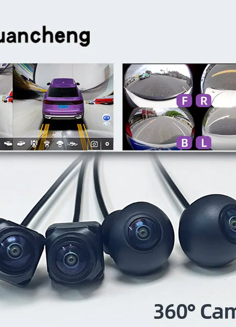 360° panoramic camera 720P HD rear/front/left/right view lens 360 panoramic accessories car android radio - Riparo82