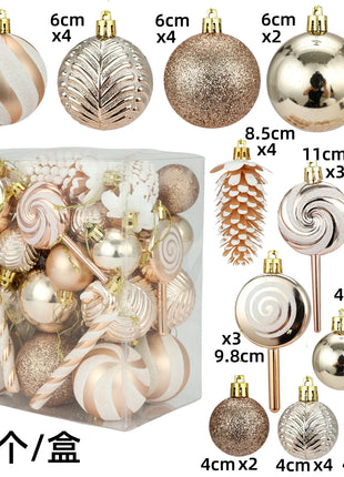 29/36/40 pezzi palla di Natale argento rosso albero di Natale pendenti appesi stampati sfere di Natale in oro a forma speciale 2024 nuovo - riparo82