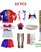 Top Quality Girls Suicide Harley Quinn Costumi Cosplay Squad Monster Giacca cucita Pantaloni Imposta Costume di Halloween