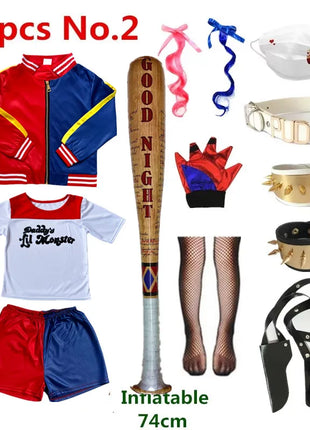 Costume Harley Quinn Carnevale 2026 - Set Completo Bambine con Giacca e Pantaloni