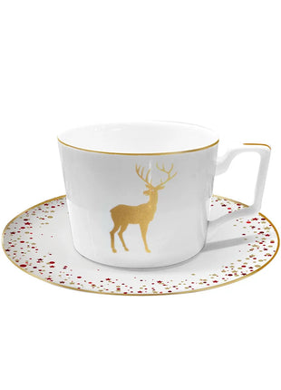 Set di stoviglie in porcellana di cervo nordico Ins per la casa, hotel, bistecche, piatti da dessert, tazze, decorazione per la disposizione degli alimenti occidentali, regalo di Natale - riparo82