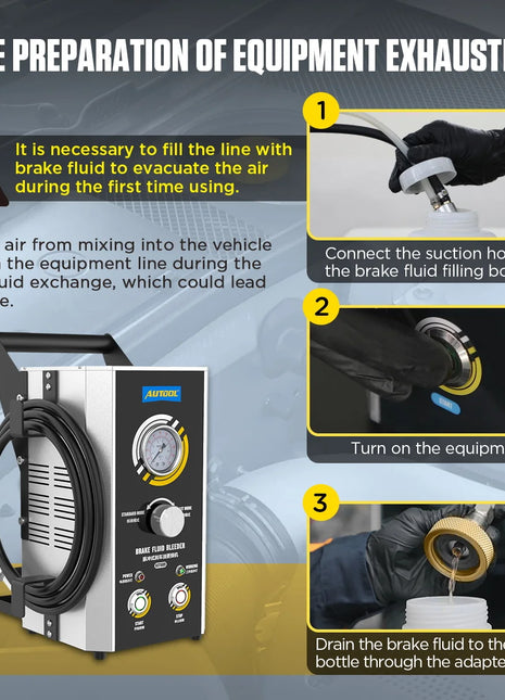 AUTOOL AST609 Car Brake Bleeder Kit Brake Fluid Bleeder Exchanger Machines Professional Pulsating Brake Oil Fluid Bleeding Tool - Riparo82