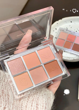 SHAQINUO Six-Color Eyeshadow Palette Matte Earth Colors Brightening Silkworm Pearl Beginner Eyeshadow Comprehensive Palette - Riparo82