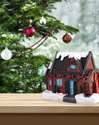 Resina natale LED scena luminosa casa della neve piccola casa del villaggio ornamento di natale decorazione bagliore regalo di capodanno 2023