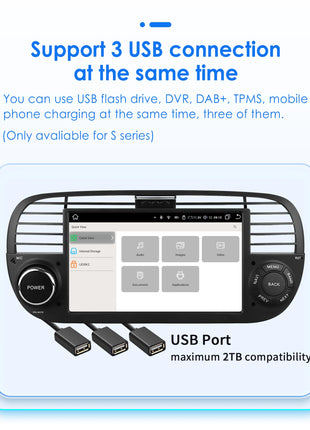 Hizpo 7 Inch 8 Core Car Radio Stereo for FIAT 500 2007-2015 GPS 2din Autoradio CarPlay Android 13 Auto Navigation Head Unit Wifi - Riparo82