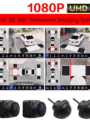 360 Car Camera Panoramic Surround View 1080P AHD Right+Left+Front+ Rear View Camera System For Android Auto Radio Night Vision - Riparo82