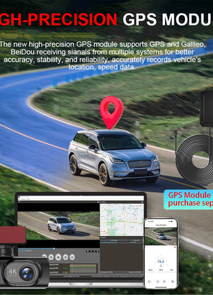 Dash Cam 4K WIFi GPS Front and Rear Night Vision Video Recorder HD 1080P Camera Auto System for car  Bicycles motorcycl summer - Riparo82