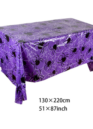 Halloween Tablecloth tablecover table decor Haunted House Pumpkin Spider Web Tablecloth 2025 Halloween Party Decoration Supplies - Riparo82