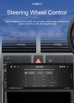 Podofo IPS 6.86''1Din Wireless Carplay Android Auto Car Radio Multimedia Video MP5 Player TouchScreen Universal Autoradio Stereo - Riparo82