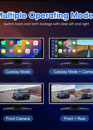 11.26 inch Dash Cam 4K Car DVR Wireless Carplay & Android Auto GPS Navigation Video Recorder Dashboard Dual Lens Wifi FM AUX - Riparo82