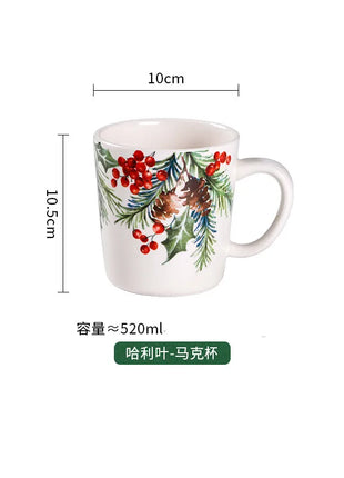 1PC Piatti in ceramica da cucina creativi Squisita stoviglie natalizie Piatti da bistecca per insalata di pasta Piatti in ceramica di alta qualità - riparo82