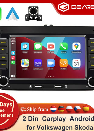 2 Din Car Radio Android 13 Car Multimedia Player GPS WiFi Carplay For Volkswagen Skoda Octavia golf 5 6 touran passat polo Jetta - Riparo82