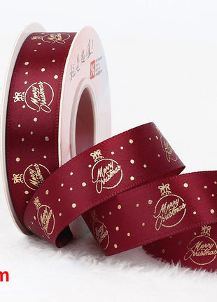 Nastro natalizio stampato da 5 metri Nastro natalizio in poliestere per design fatto a mano Decorazione natalizia Confezione regalo bouquet torta fai da te - riparo82