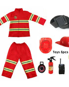 Costume cosplay da pompiere per bambini Ragazzi Ragazze Festa di carnevale di Halloween Sam Uniforme da pompiere Abbigliamento da lavoro Regalo di Natale