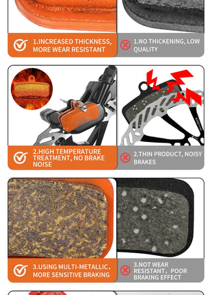 BUCKLOS Pastiglie freno a disco idraulico per bicicletta per M9120 Pastiglie freno metalliche Pastiglie freno per mountain bike da strada in metallo adatte D02S H03A N03A