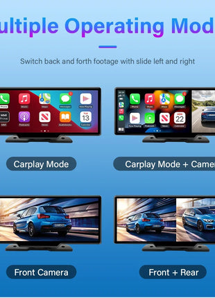 10.26'' Dash Cam 4K Car Mirror Video Player Wireless Carplay Android Auto GPS Car Monitor Multimedia Rearview Camera Dashboard - Riparo82