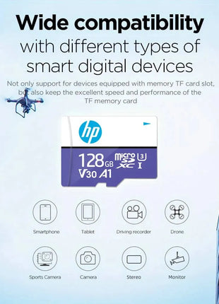 Scheda di Memoria HP Micro SD classe 10 32GB 64GB 128GB 256GB U3 4K ad alta velocità Cartao De Memoria Memoria Memoria Flash TF meard C10