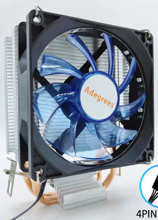 CPU Cooler 2 tubi di calore in rame puro 3PIN/4PIN PWM ventola di raffreddamento luce blu per LGA 775 1150 1155 1200 1700 X79 X99 2011 AM3 AM4 - Riparo82