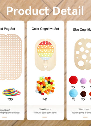 Tavolo sensoriale Montessori per bambini Vassoio sensoriale in legno per bambini Giocattoli per l'educazione precoce del bambino Apprendimento del bordo del movimento fine Regalo - riparo82