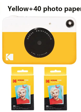 KODAK Fotocamera digitale con stampa istantanea Printomatic ZINK Stampa senza inchiostro Stampa su carta fotografica a colori Flash Set di pellicole 20/40 opzionale