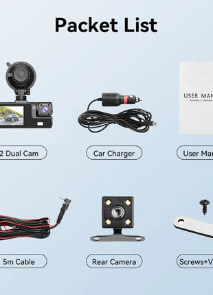 Null 3Channel Dash Cam WiFi 1080P Video Loop Recorder Car DVR Front Rear View Camera Night Vision Recorder Video Car Accessories - Riparo82