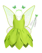 Costume Trilly Campanellino Carnevale 2026 - Abito Fata Verde Bambina