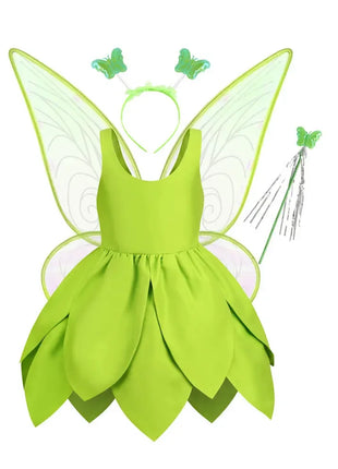 Costume Trilly Campanellino Carnevale 2026 - Abito Fata Verde Bambina