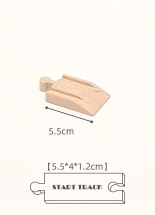 Nuovi tipi di parti di cingoli in legno Pista ferroviaria in legno di faggio Accessori per giocattoli adatti a tutte le marche Piste in legno Giocattoli per regali per bambini - riparo82