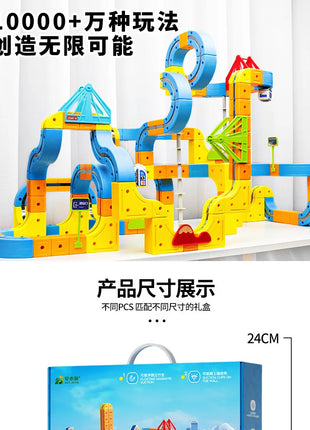 Set di treni magnetici Piste da costruzione versatili trasformabili Giocattoli magnetici Treno Regali per auto ferroviarie non remote fai-da-te per bambini - riparo82