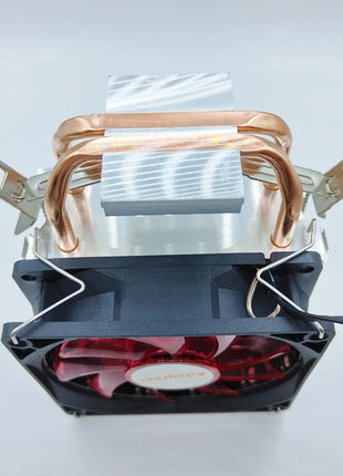 2 tubi di calore CPU Cooler Tower 3PIN/4PIN PWM 90MM LED Ventola di raffreddamento a luce rossa per LGA 1366 1150 1155 1200 1700 X79 X99 2011 AM3 AM4 - Riparo82