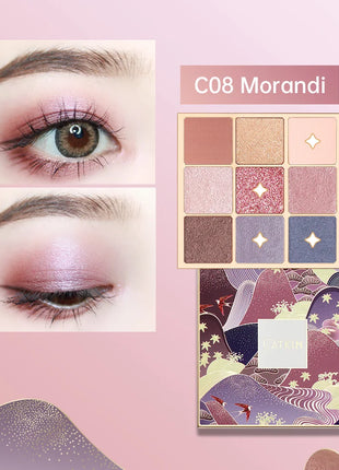 CATKIN Eyeshadow Palette Makeup, Matte Shimmer 9 Colors, Highly Pigmented, Creamy Texture Natural Bronze Neutral - Riparo82