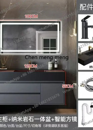 B567 Combinazione di mobili da bagno con cassetto lavabo integrato Rock Vanity Mobiletto da bagno intelligente Lavandino Lavabo Mobili
