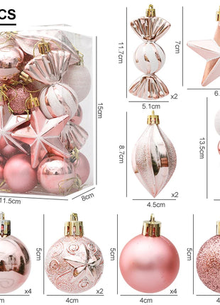 29/20 pezzi palline per albero di Natale ciondolo appeso bastoncino di zucchero pigna ornamento set decorazione della casa di Natale 2024 Navidad Capodanno - riparo82