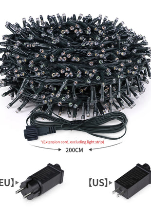 Luce natalizia per esterni Ghirlanda di Capodanno Lampada 100m 20m Scintillio LED String Vacanza Matrimonio Luci decorative adornos de navidad