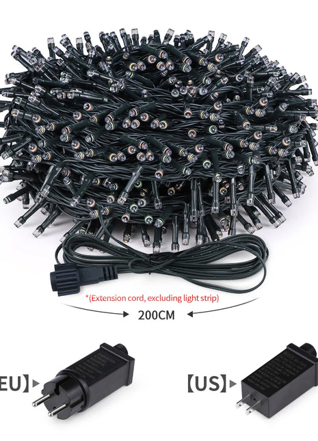 Luce natalizia per esterni Ghirlanda di Capodanno Lampada 100m 20m Scintillio LED String Vacanza Matrimonio Luci decorative adornos de navidad