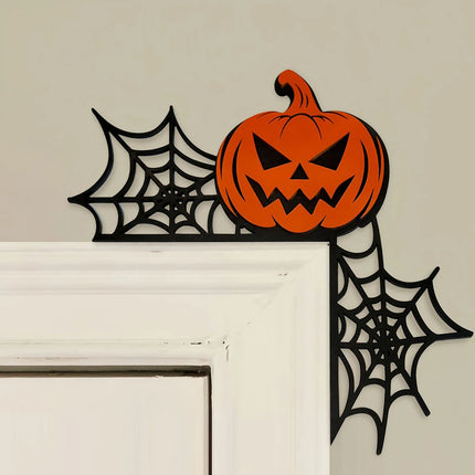 Halloween wooden door frame decoration, door corner bat ghost decoration