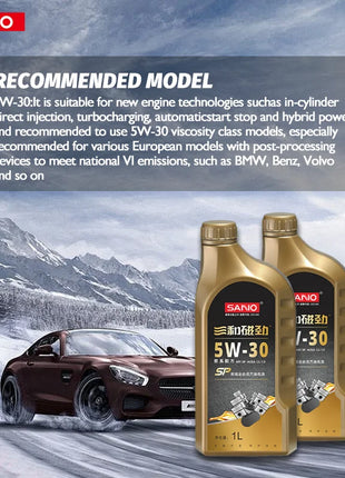 Olio motore SANVO 5w30 C2/C3 1L completamente sintetico per sistema europeo di fascia alta