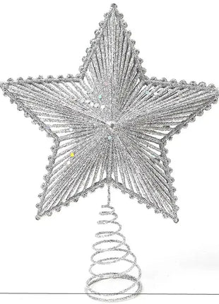 25 centimetri Albero Di Natale Top Glitter Oro Argento Stella Casa Ornamenti Per L'albero Di Natale Decorazione Di Natale Per La Casa 2024 Natal Capodanno 2025 - riparo82