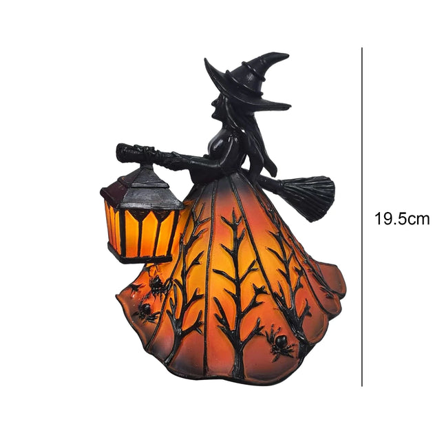Halloween Witch Lamp Light with Glow-in-The-Dark Figurine for Bedroom Spooky Halloween Decor Indoor & Outdoor Halloween Decor