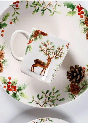 Squisita cena di Natale Piatti creativi Piatto da bistecca in ceramica Pasta sana sottosmalto Posate personalizzate Regalo Forniture da cucina - riparo82